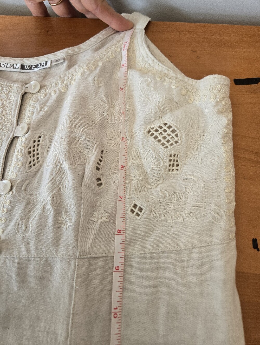 Eyelet Embroidered Button Down Dress - Picture 9 of 11